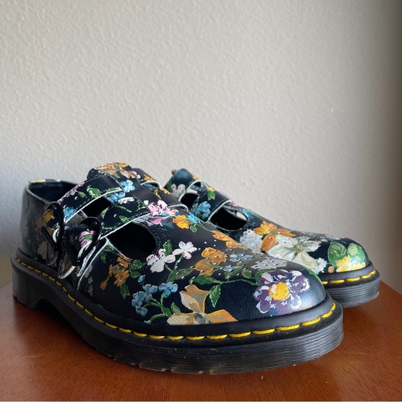 Dr. Martens 8065 Vintage Floral Mary Janes Size 9 Black And Multicolor - Picture 2 of 7